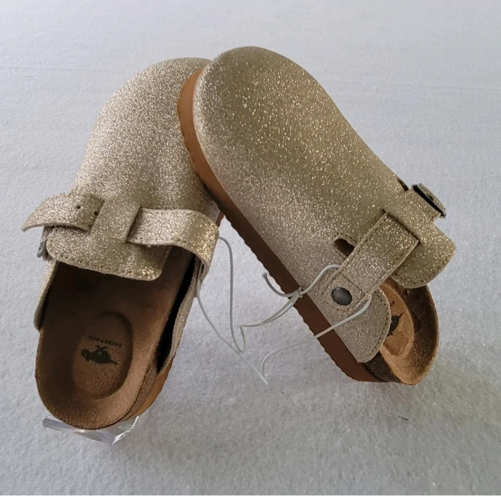 Rocket Dog Abel Plus Clogs Gold Glenn Glitter Slip On Sandals Big Kids Sz‎ 1.